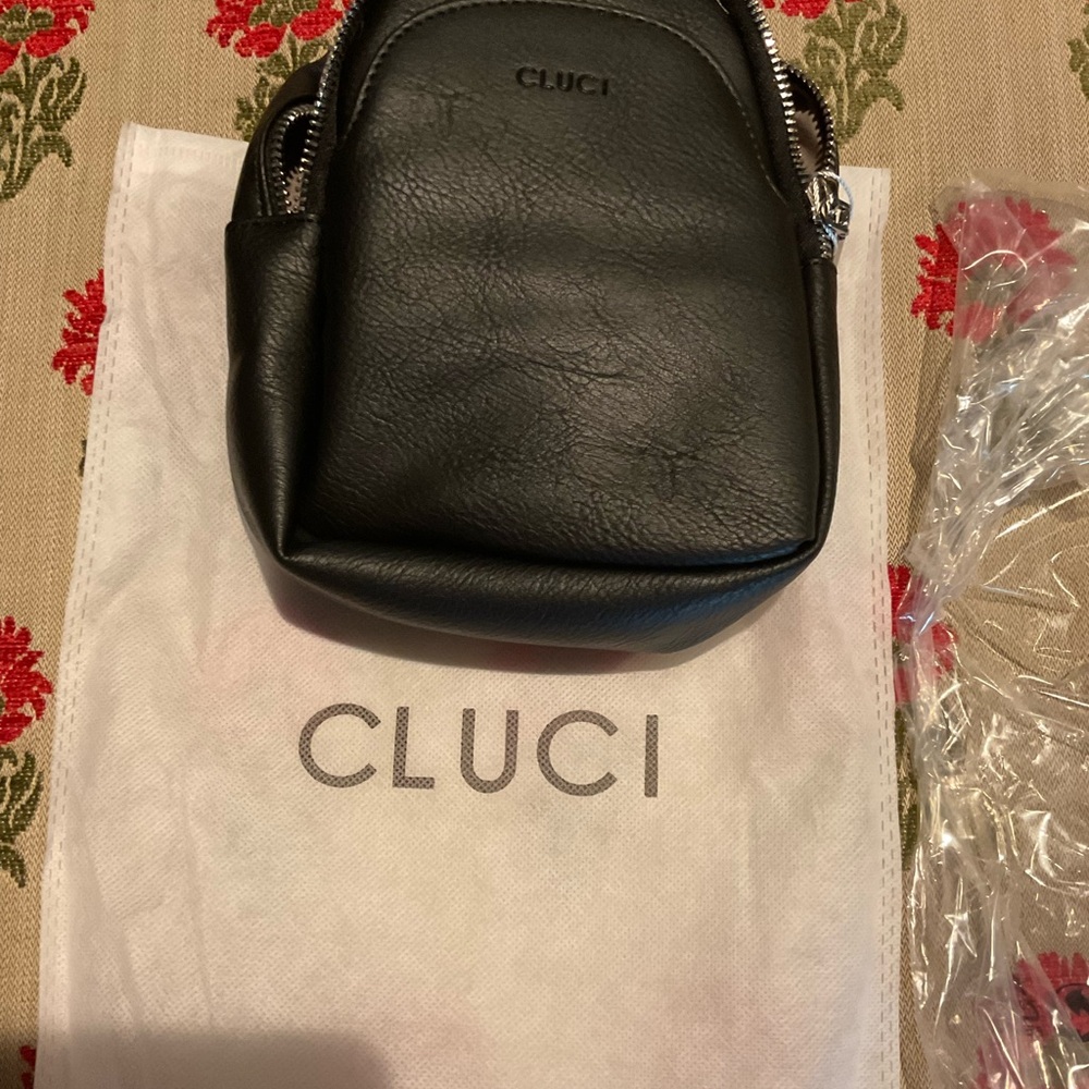 NWT Cluci crossbody bag with black and white strap